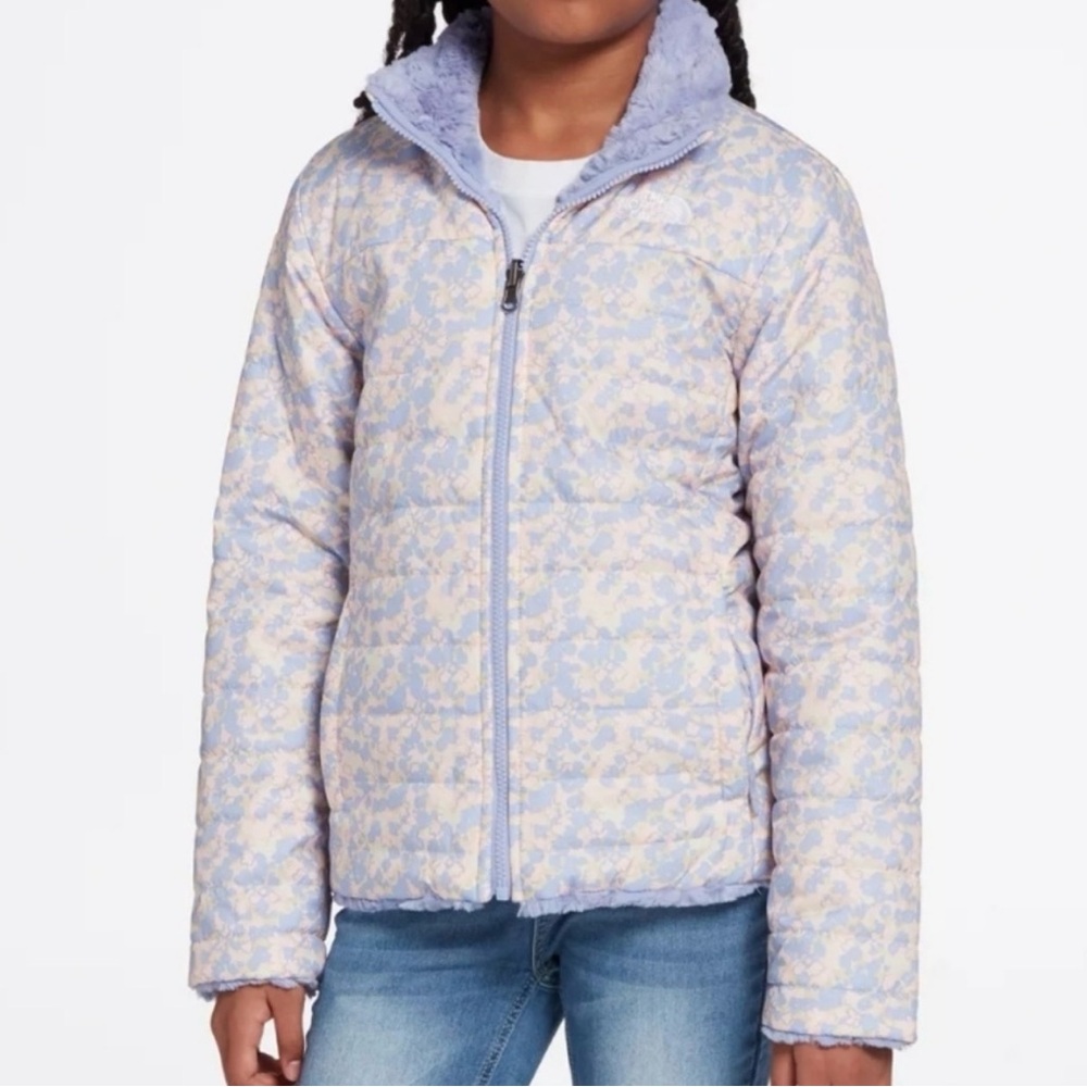 The North Face Kids Purple Floral Puffer Reversible Jacket